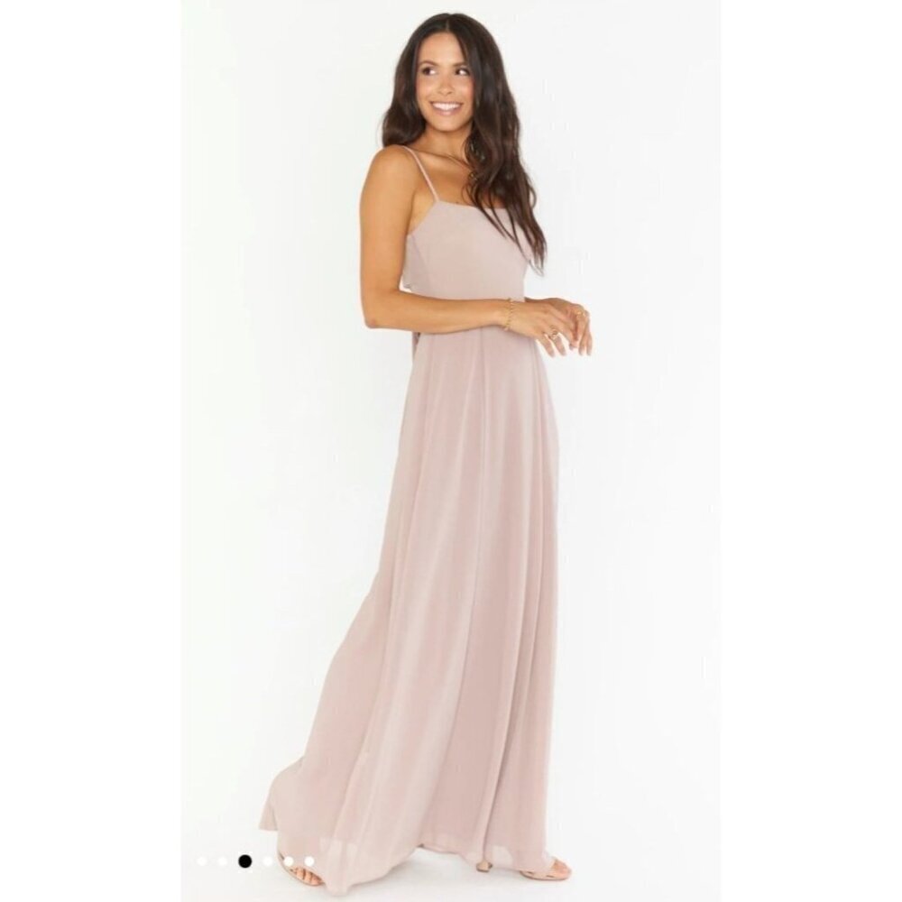 Show Me Your MuMu Bridesmaid Dress Size S Maxi Lauren Bow Chiffon Feminine